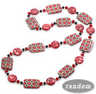 Long Style Multi Color Shell and Crystal Necklace ( Random Color )
