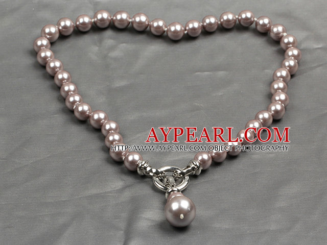 Classic Design 10Mm Dark Pink Seashell Pendant Necklace(Pendant Can Be Removed)