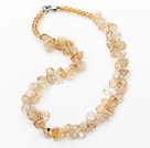 Wholesale Yellow Series Irregular Shape Top Drilled Citrine and Yellow Crystal Necklace