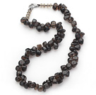Wholesale Dark Brown Series Irregular Shape Top Drilled Natural Smoky Quartz and Brown Crystal Necklace