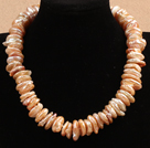 Popular Style Natural Coin Shape Pink Rebirth Pearl Choker Necklace
