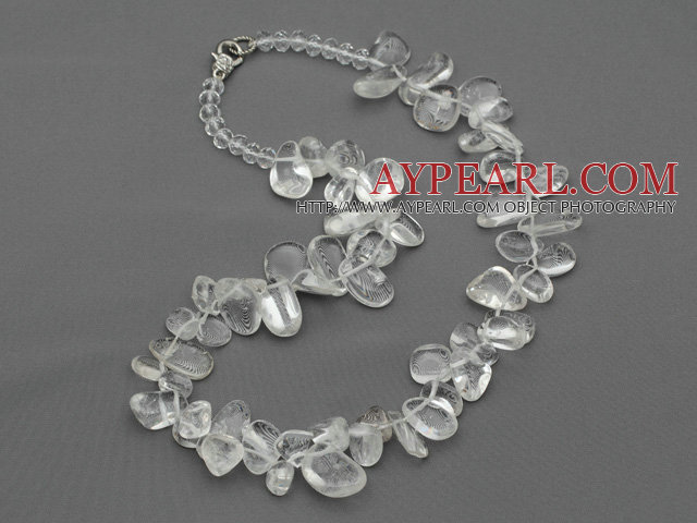 New Design Assorted Multi Shape Top Drilled Clear Crystal Necklace
