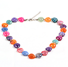 Beautiful Fashion Multi Color Heart Shape Fire Agate Necklace