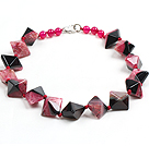 Classic Design Multi Color Solid Cutting Crystallized Agate Necklace