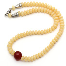 Discount Single Strand Abacus Shape Synthetic Yellow Beeswax Necklace