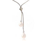 Wholesale Lovely Natural 8-9mm Drop Shape White Freshwater Pearl Pendant Necklace