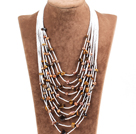 Wholesale Graceful Multi Strand Irregular Shape Tiger Eye Beads Natural Brown Freshwater Pearl Party Necklace