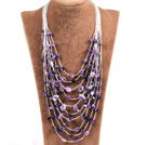 Graceful Multi Strand Irregular Shape Amethyst Party Necklace
