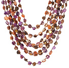 Popular Multilayer Multi Mixed Colorful Shell Necklace With Hollow Ring Closure