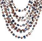 Popular Multilayer Multi Mixed Colorful Shell Necklace With Hollow Ring Closure