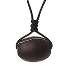 Wholesale Vintage Style Frosted Banded Agate Pendant Necklace With Adjustable Hand-Knitted Thread