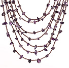 Beautiful Fashion Multi Layer Amethyst Party Necklace