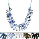 5 Pcs Vintage Style Teeth Shape Multi Stone Shourouk Necklace