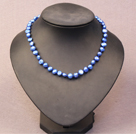 Simple Trendy Style Natural Blue Potato Pearl Necklace