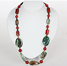 Wholesale Medium Necklace Assorted Agate Necklace with Jade Clasp