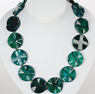 Flat Round Waved Phoenix Stone Necklace with Moonlight Clasp