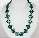 Rhombus Shape Phoenix Stone Necklace with Moonlight Clasp