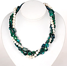 Wholesale Multi Strands White Pearl and Phoenix Stone Necklace with Moonlight Clasp