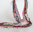 12 Pieces Crystal and Baroque Pearl Long Style Necklace
