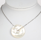Wholesale Mother of Pearl Shell Nodut Pendant Necklace with Metal Chain