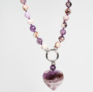 Fashion Amethyst Necklace with Amethyst Heart Shape Pendant