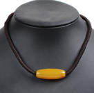 Hot Sale Topaz Agate Pendant Hand-Knitted Necklace