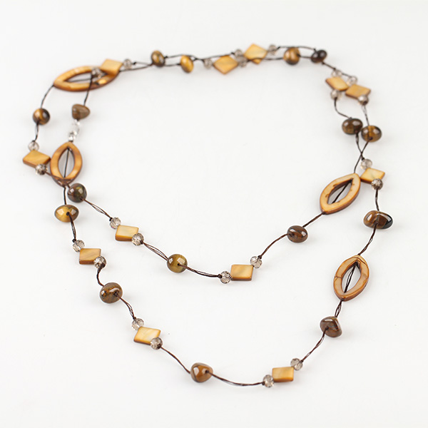 Tiger's Eye Crystal Shell Necklace