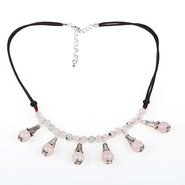 Hibiscus prehnite necklace