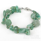 Multi Strands Assorted Aventurine Bracelet with Silver Wire