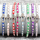 Wholesale 8 PCS Hipanema Nickel Free Alloyed Hand of Angel Charm Multi Color Thread Hand-Knitted Bracelet (Random Color)