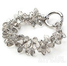 New Style Two Strands Drop Shape Gray Crystal Bracelet