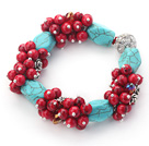 Wholesale Assorted Turquoise and Round Alaqueca Stretch Bangle Bracelets