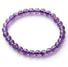 2014 Popular Style A Grade Natural Round 6mm Amethyst Elastic Bracelet