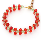 2014 Christmas Design 6mm Red and Green Crystal Bracelet with Extendable Chain