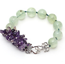 Wholesale New Design Assorted Round Prehnite and Amethyst Knotted Bracelet