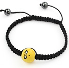 Wholesale Simple Design Cool Porcelain Beads and Hematite Beads Adjustable Drawstring Bracelet