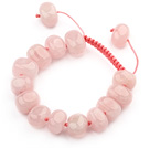 Wholesale Assorted Fillet Irregular Shape Rose Quartz Knotted Adjustable Drawstring Bracelet
