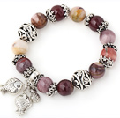 Wholesale Nice Round Yellow Opal Beaded Bracelet With Tibet Silver Fish Ball Cap Charm Accessories