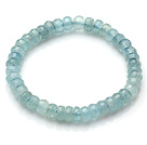 Wholesale 2014 Summer Fashion A Grade Faceted Aquamarine Elastic Bracelet