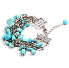 Fashion Multi Strand Different Shape Turquoise Beads Charm Bracelet