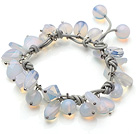 Wholesale 2014 Summer Design Opal Charm Leather Bracelet