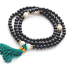 Wholesale Amazing Round Blue Sandstone Beads Rosary/Prayer Bracelet with White Sea Shell Beads and Tassel(can also be worn as necklace)