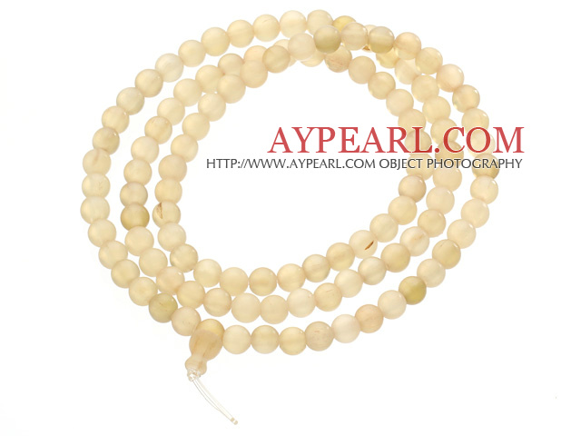 Classic Design Light Yellow Color 108 Round Antelope Horn Beads Rosary/Prayer Bracelets