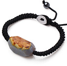 Vintage Style Irregular Shape Agate Hand-knitted Bracelet
