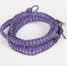 4mm Purple Color Candy Jade Beads Four Times Wrap Bangle Gracelet