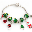 Fashion Style Christmas Charm Bracelet with Christmas Tree and Santa Claus Pendant