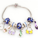 Fashion Style Charm Bracelet with Handbag and High-heel Shoe Pendants
