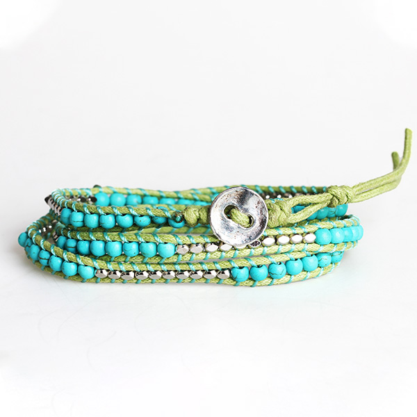 Wholesale Turquoise alloy 3-circle wristband