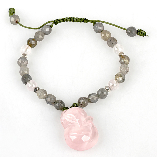Wholesale Extended Pink Crystal Little Fox Bracelet