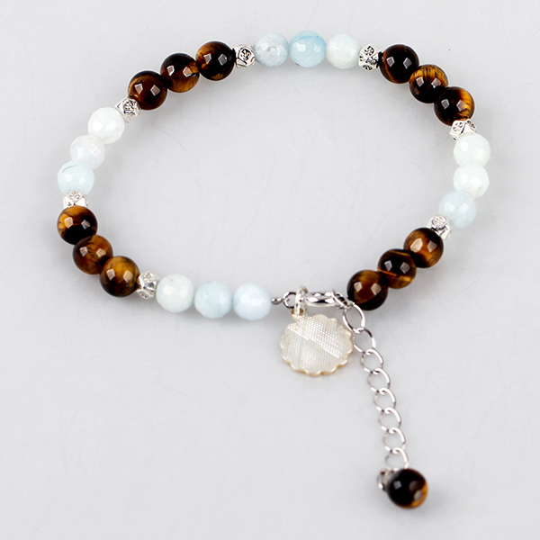 Wholesale Tiger Eye Stone Sea Blue Treasure Bracelet